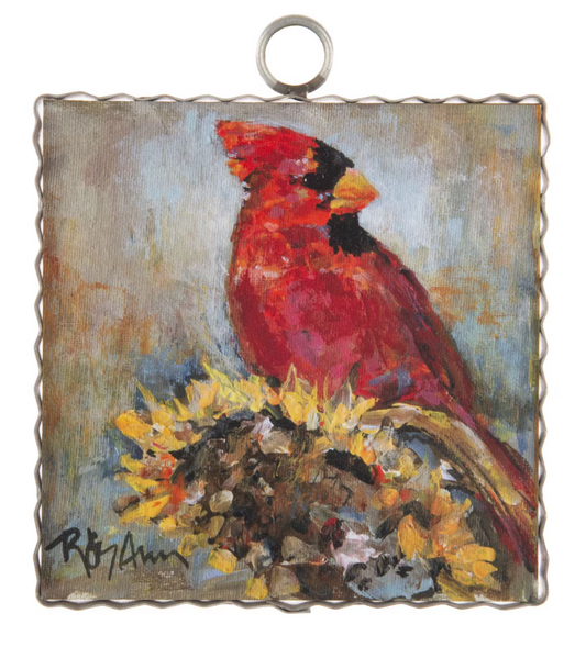 Sunflower Cardinal Charm