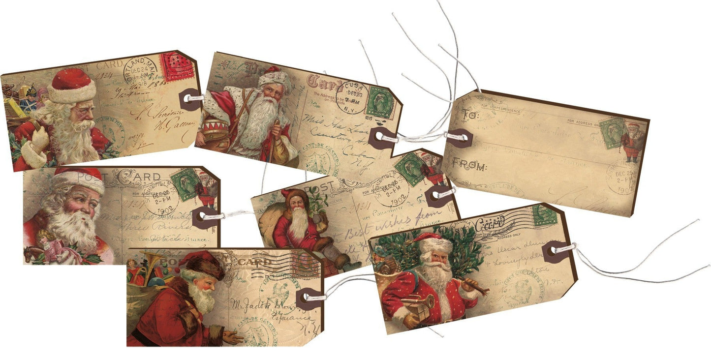 Vintage Santa Gift Tag Set Pack