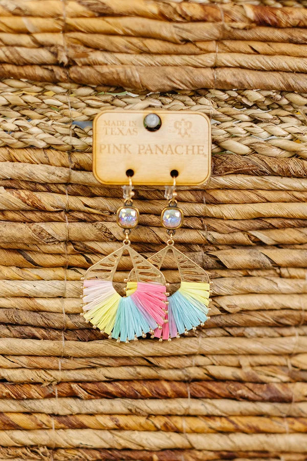 Multi-Colored Hexagon Earring by Pink Panache