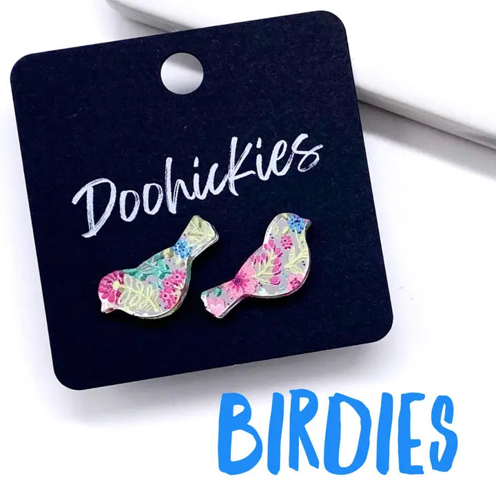 Spring Floral Birdie Studs