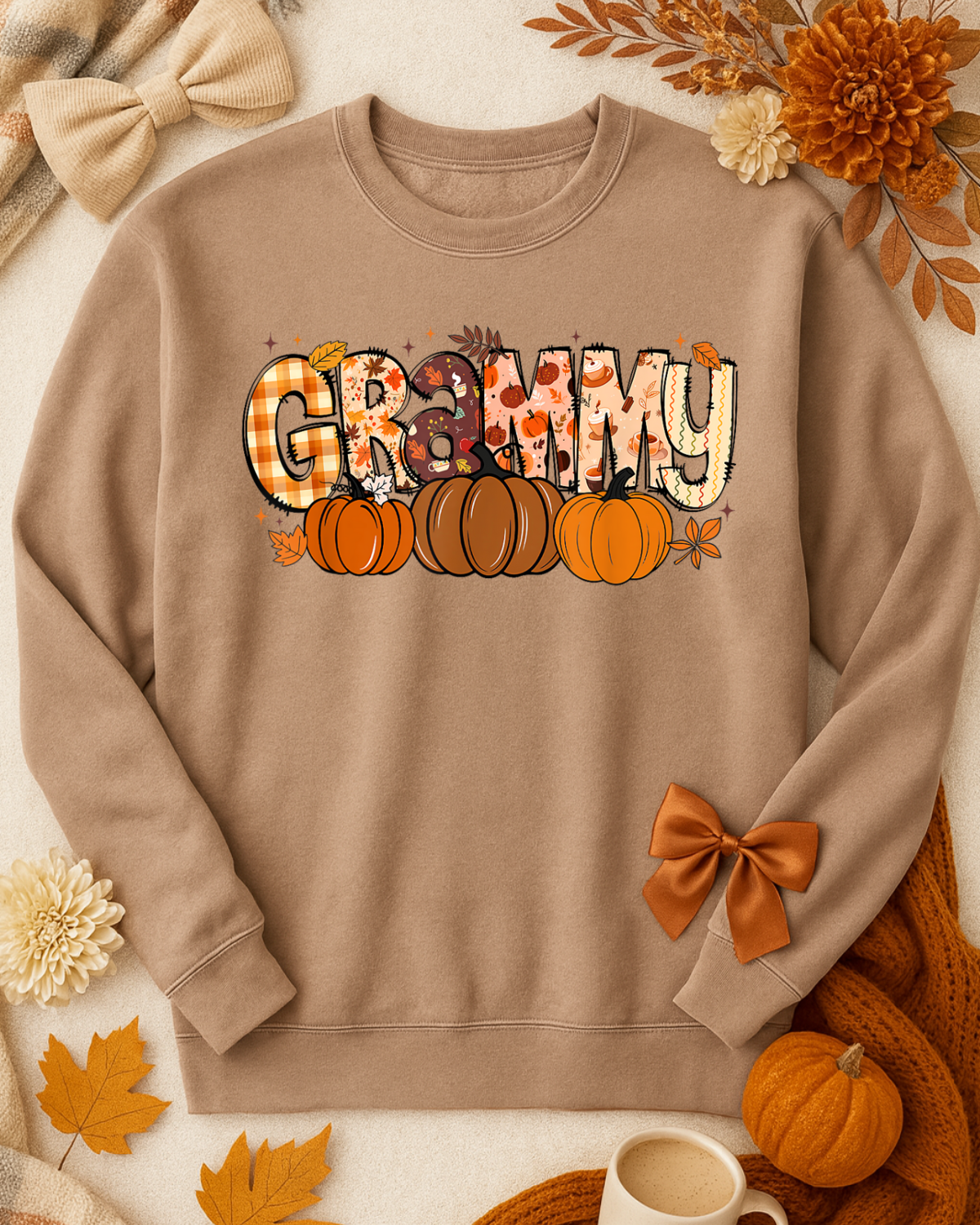 Brown Fall Customizable Mama Sweatshirt