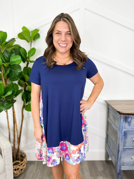 Reg/Plus-Floral Reflections Dress