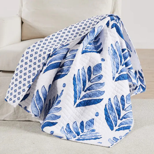 Vintage Blossom Quilted Throw Blanket