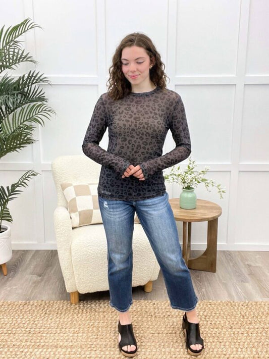 Reg/Plus-Midnight Spots Mesh Top