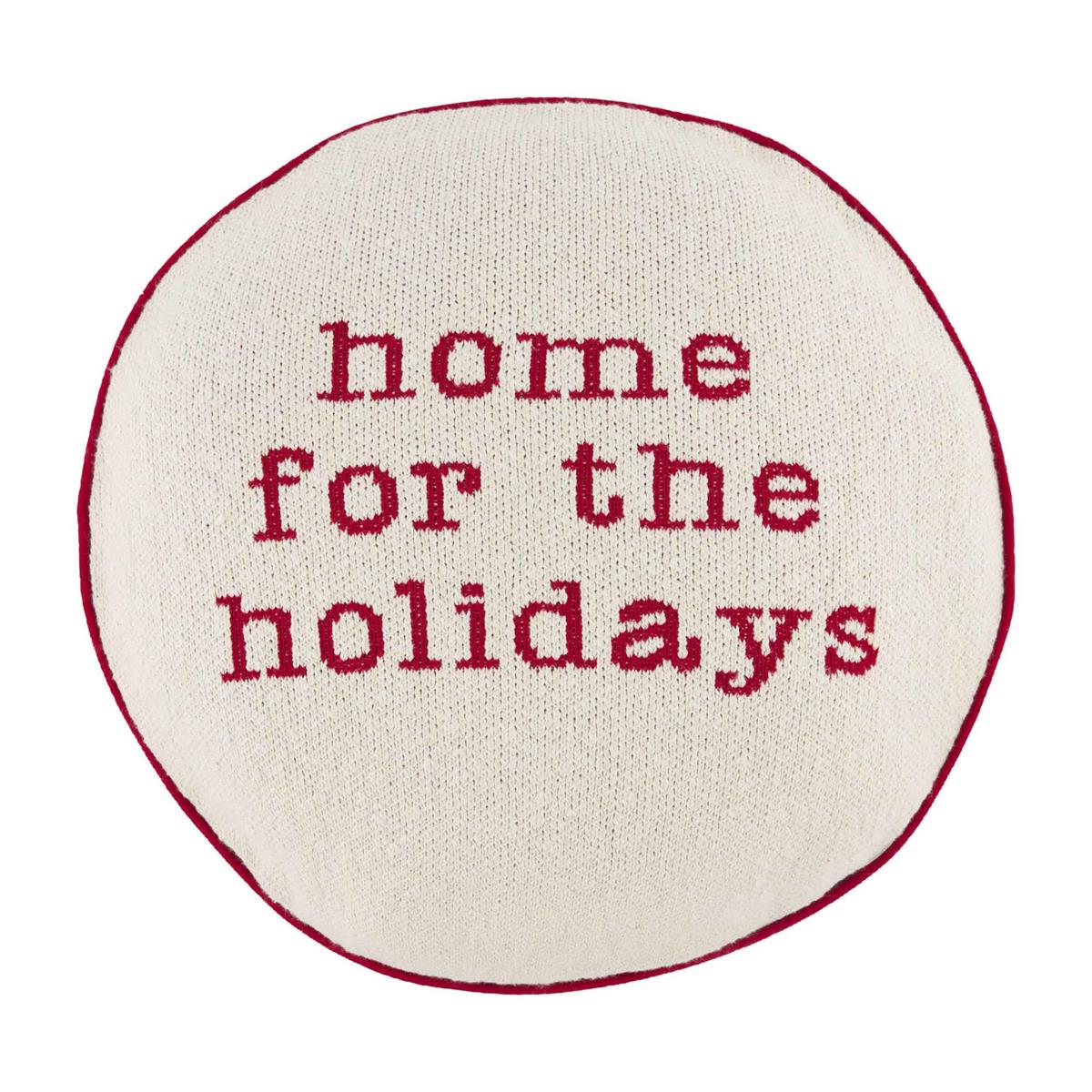 Home For The Holidays Reversible Round Pillow