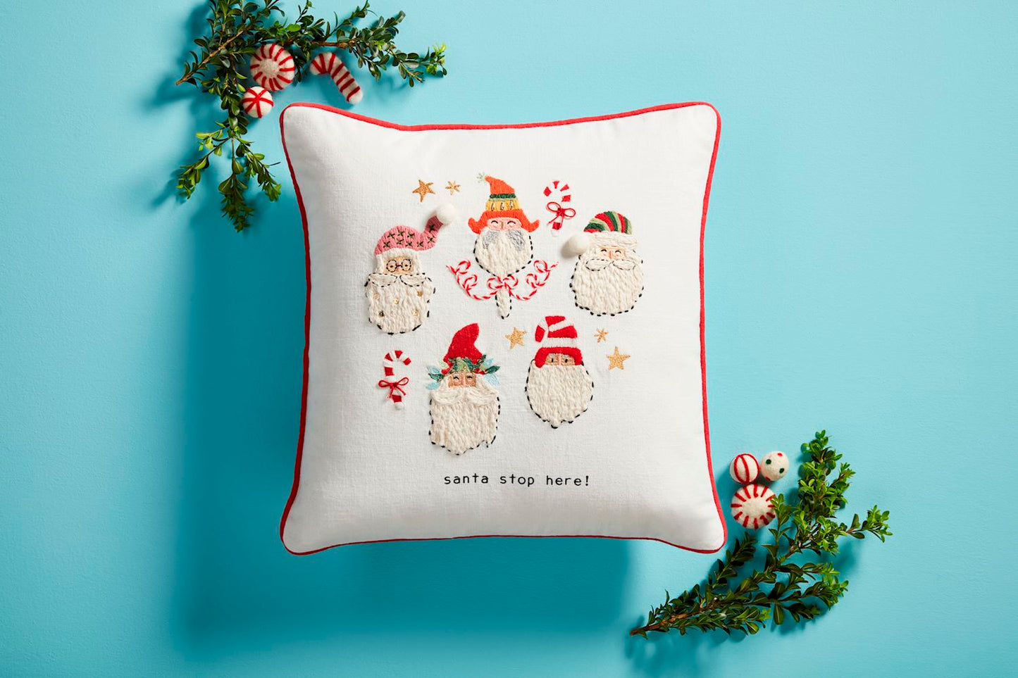 Santa Embellished Pillow