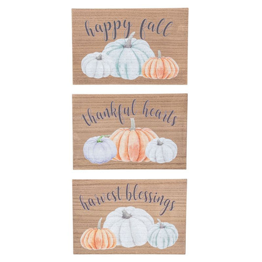 Happy Fall Pumpkin Sign (Assorted)