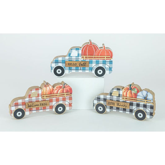 Plaid Harvest Truck Tabletop (Assorted)