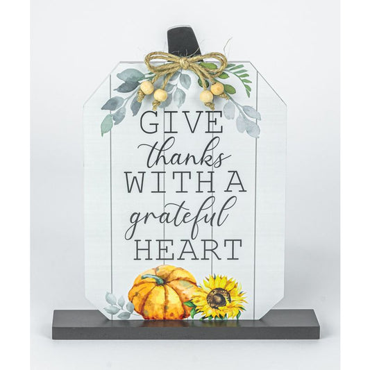 Give Thanks Wooden Tabletop Sitter