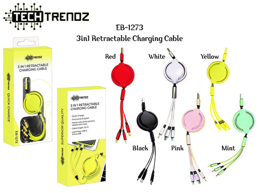 3 In 1 Retractable Charging Cable