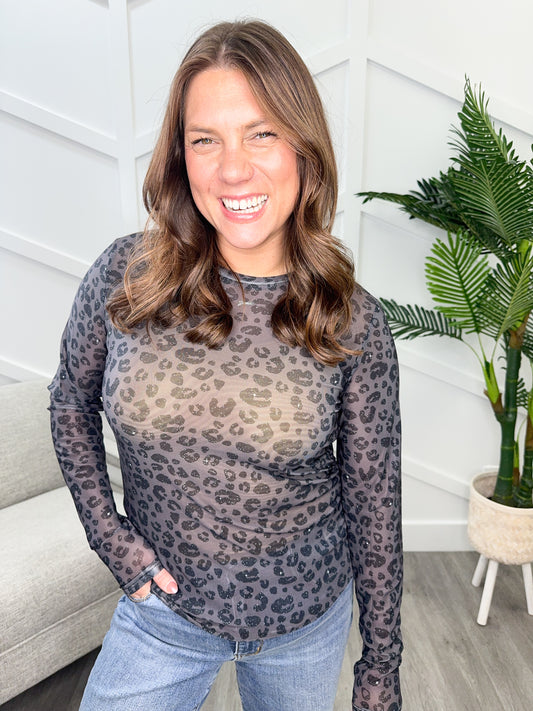 Reg/Plus-Midnight Spots Mesh Top