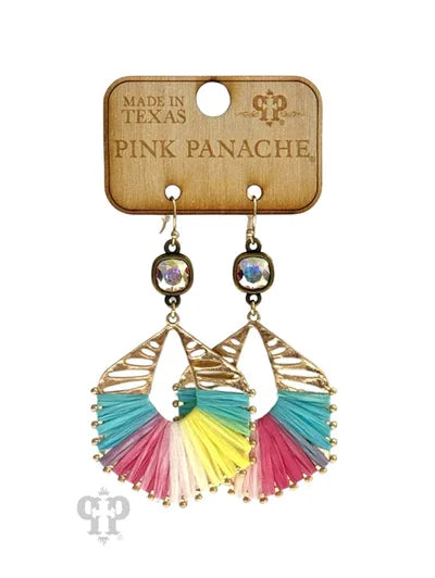 Multi-Colored Hexagon Earring by Pink Panache