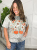 Vintage Pumpkin Floral Acid Wash Tee