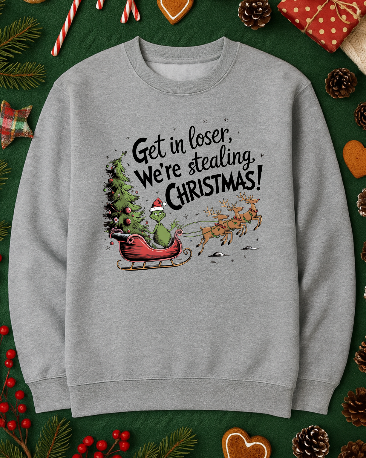 Get in Loser Christmas Graphic Top (4 Shirt Options)