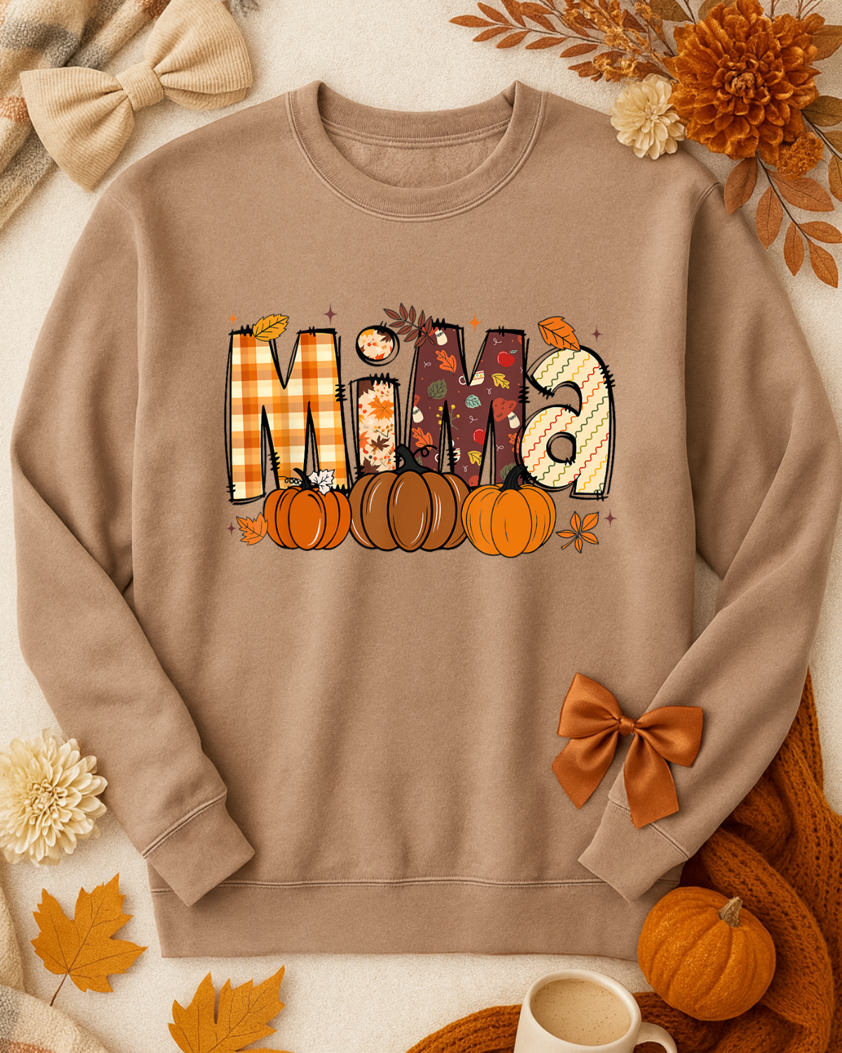 Brown Fall Customizable Mama Sweatshirt