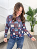 Reg/Plus-Winter Wonder Patchwork Mesh Top **Preorder**