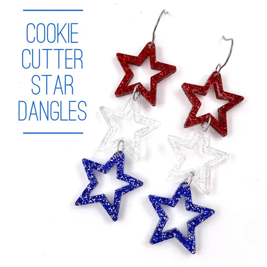 Cookie Cutter American Star Drops Earring