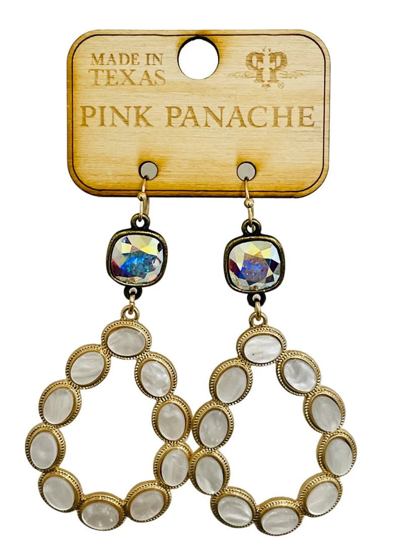 White Teardrop Earring By Pink Panache