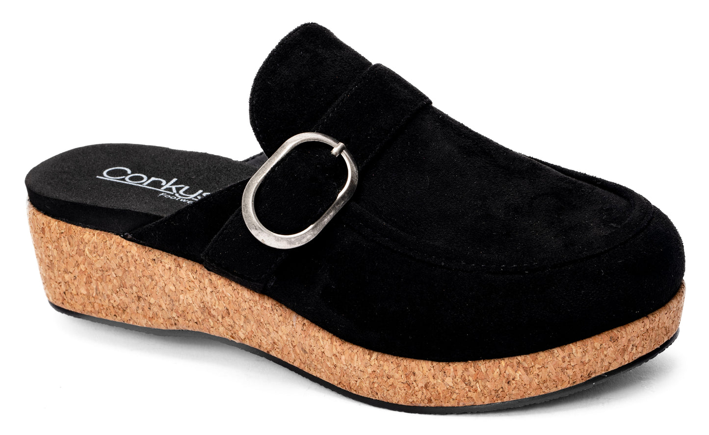 Black Faux Suede All Get Out Shoe By Corky's