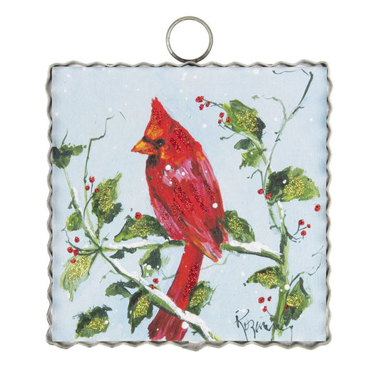 Cardinal & Snowy Branch Charm