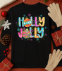 Holly Jolly Lettering Tee (4 Shirt Options)