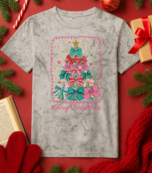 Bow Christmas Tree Tee (4 Shirt Options)