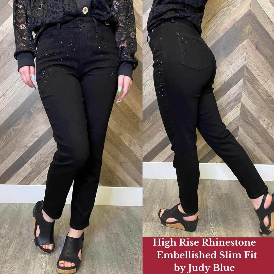 Hi Rise Rhinestone Embellished Slim Fit by Judy Blue *Final Sale*