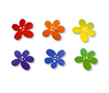 Rainbow Flower Magnets s/6 (Assorted)