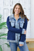 Reg/Plus-Style Me Chic Denim & Navy Knit Jacket