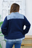 Reg/Plus-Style Me Chic Denim & Navy Knit Jacket