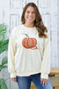 Reg/Plus-Pumpkin Embroidered Pullover