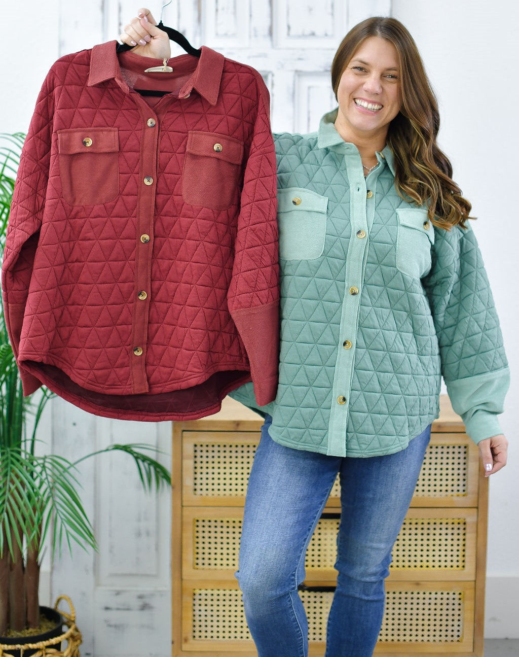 Reg/Plus- Finding My Courage Quilted Shacket