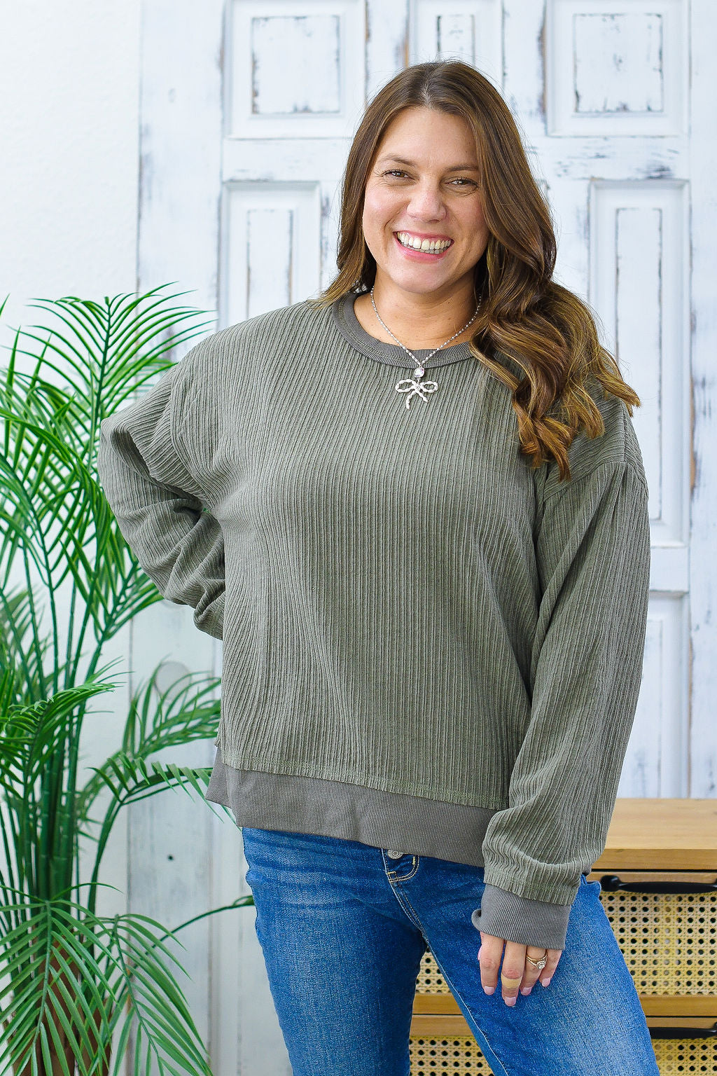 Reg/Plus- So Relatable Long Sleeve Top