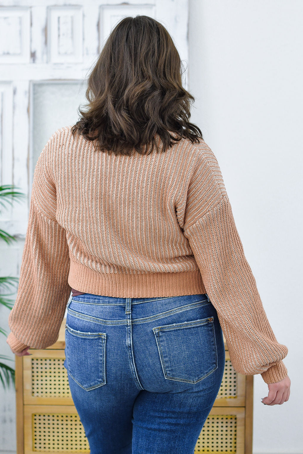 Reg/Plus- Simple Values Two Tone Cardigan