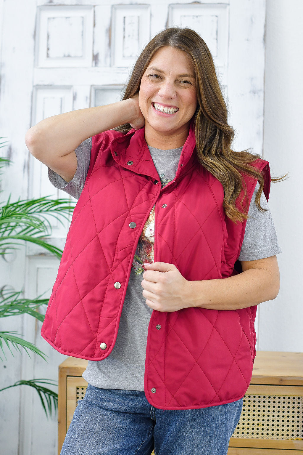 Reg/Plus- Cozy Nights Quilted Vest