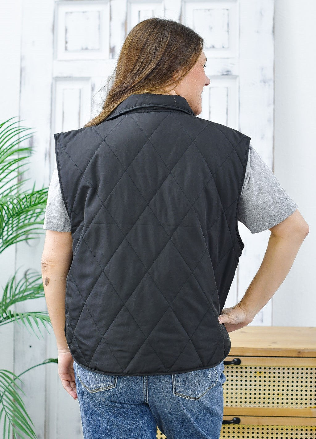 Reg/Plus- Cozy Nights Quilted Vest