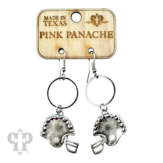 Silver Football Helmet Earring By Pink Panache