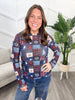 Reg/Plus-Winter Wonder Patchwork Mesh Top **Preorder**