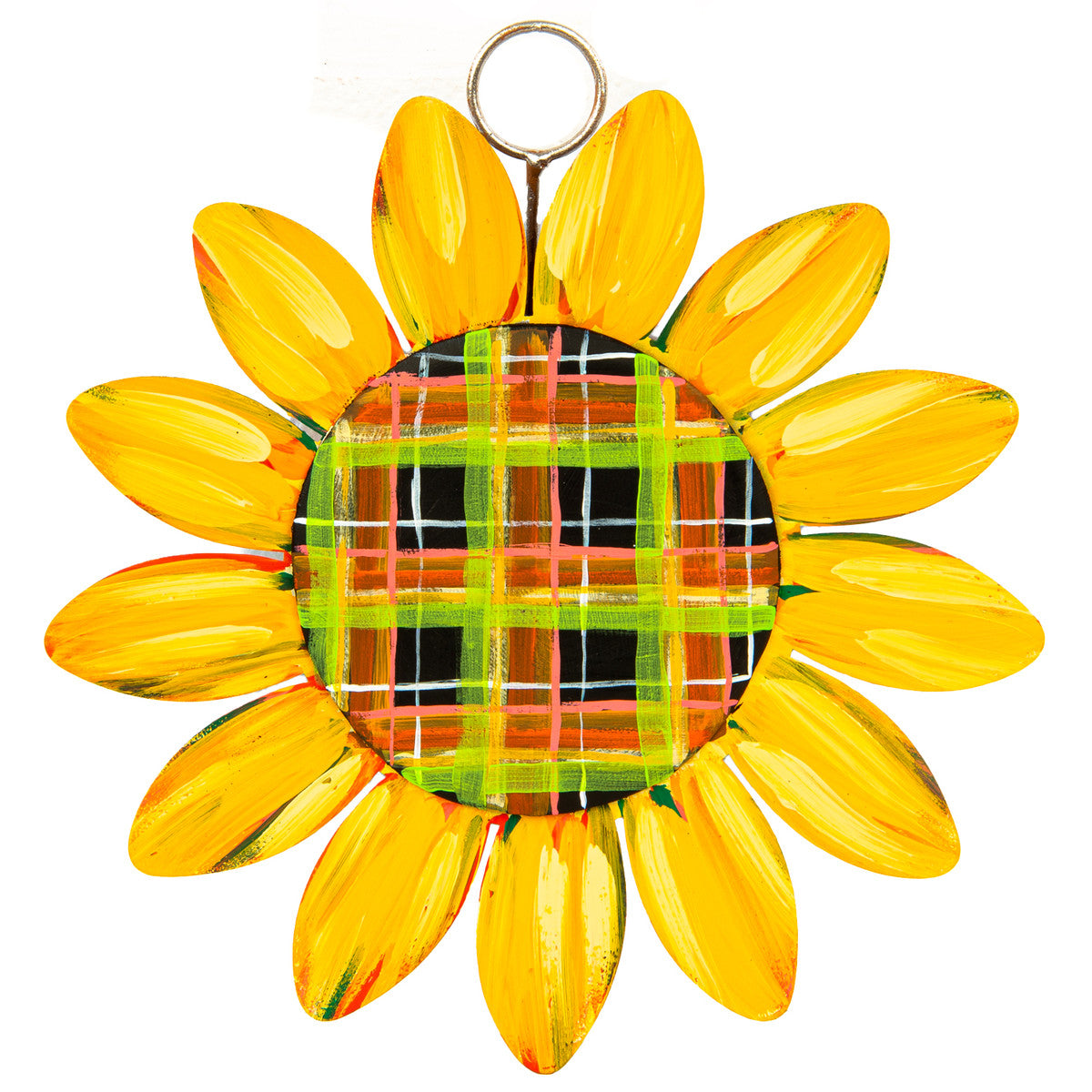 Plaid Sunflower Charm