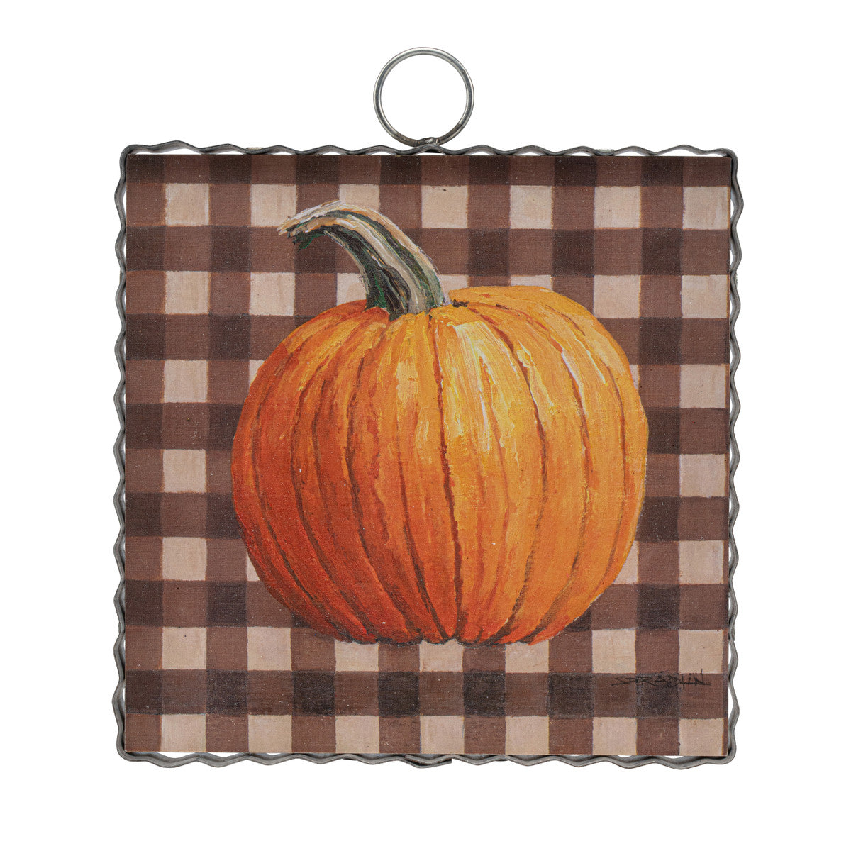 Pumpkin On Checks Charm