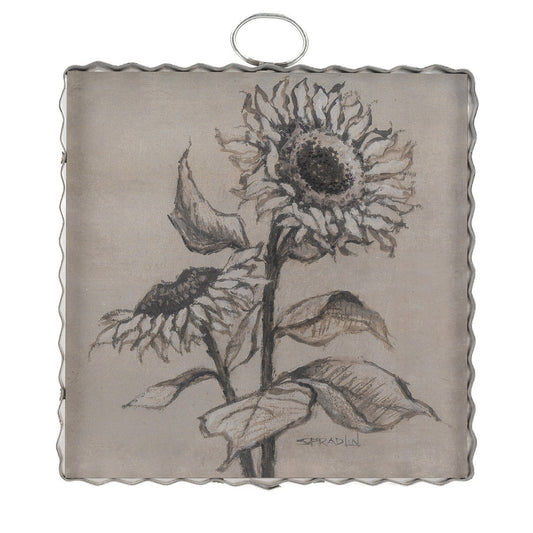 Sepia Sunflowers Charm