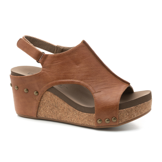 Cognac Smooth Carly Sandal By Corkys