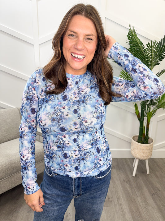 Reg/Plus-Watercolor Wonder Mesh Top **Preorder**
