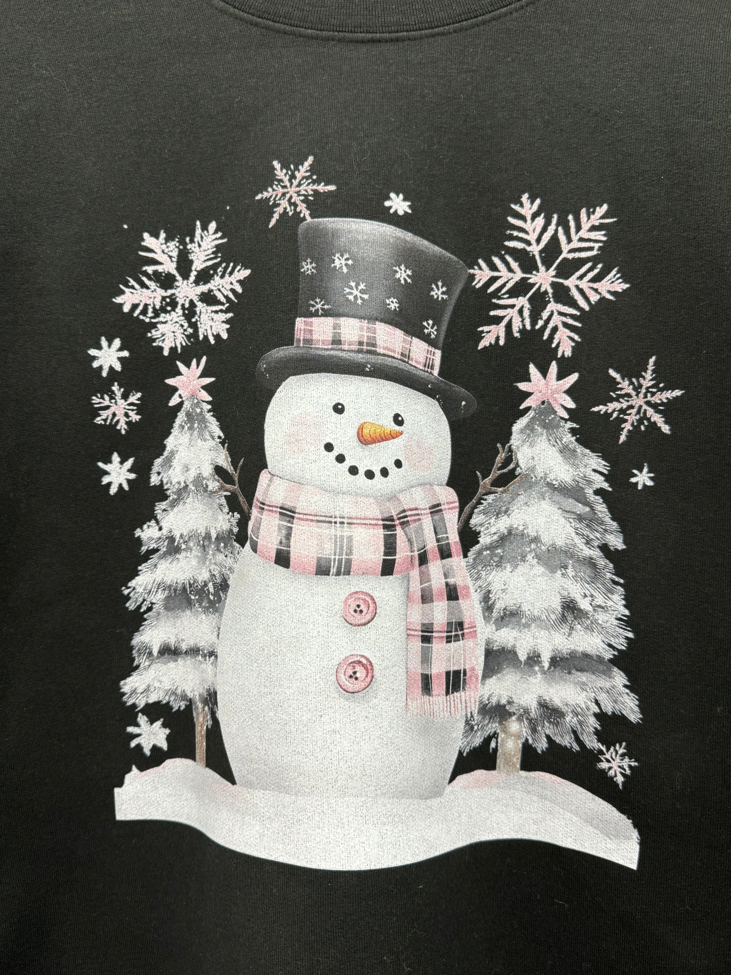 Black Sweatshirt Snowman Top