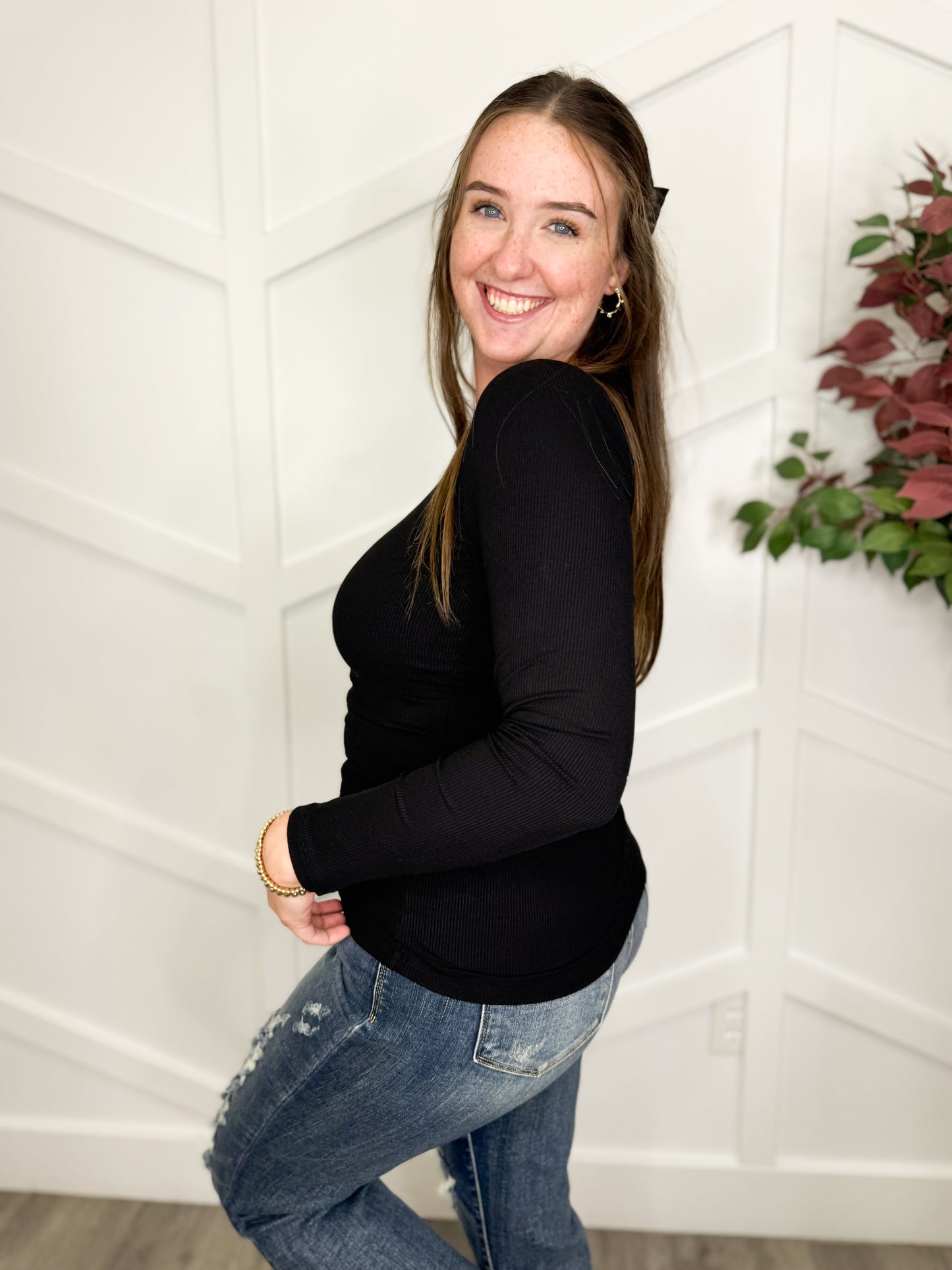 Pure Comfort Ribbed Long Sleeve Top