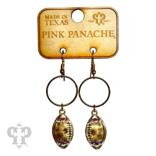 Gold Football Earring By Pink Panache