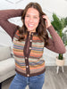 Reg/Plus- Harvest Patterned Striped Vest