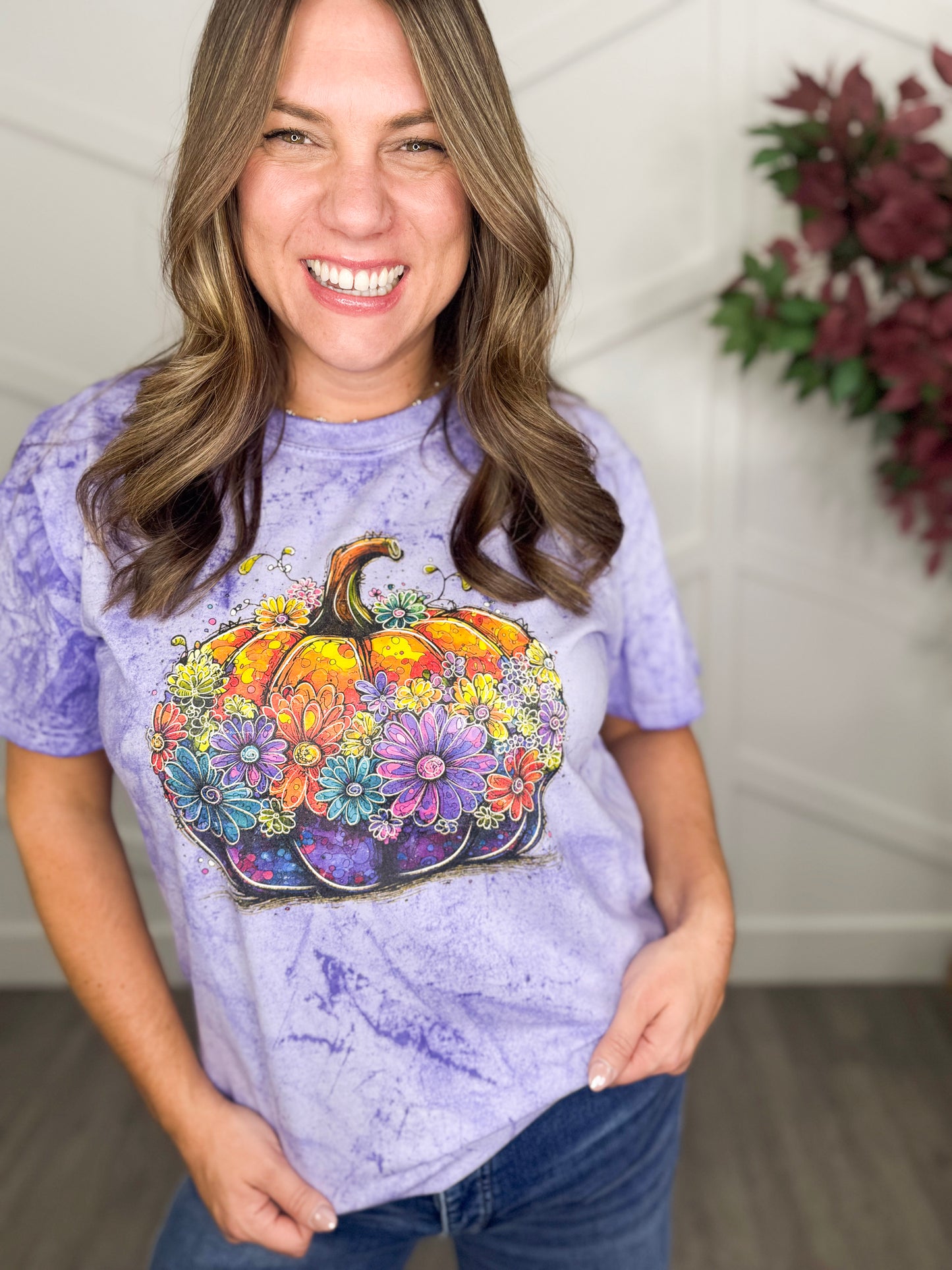 Floral Fun Pumpkin Tee
