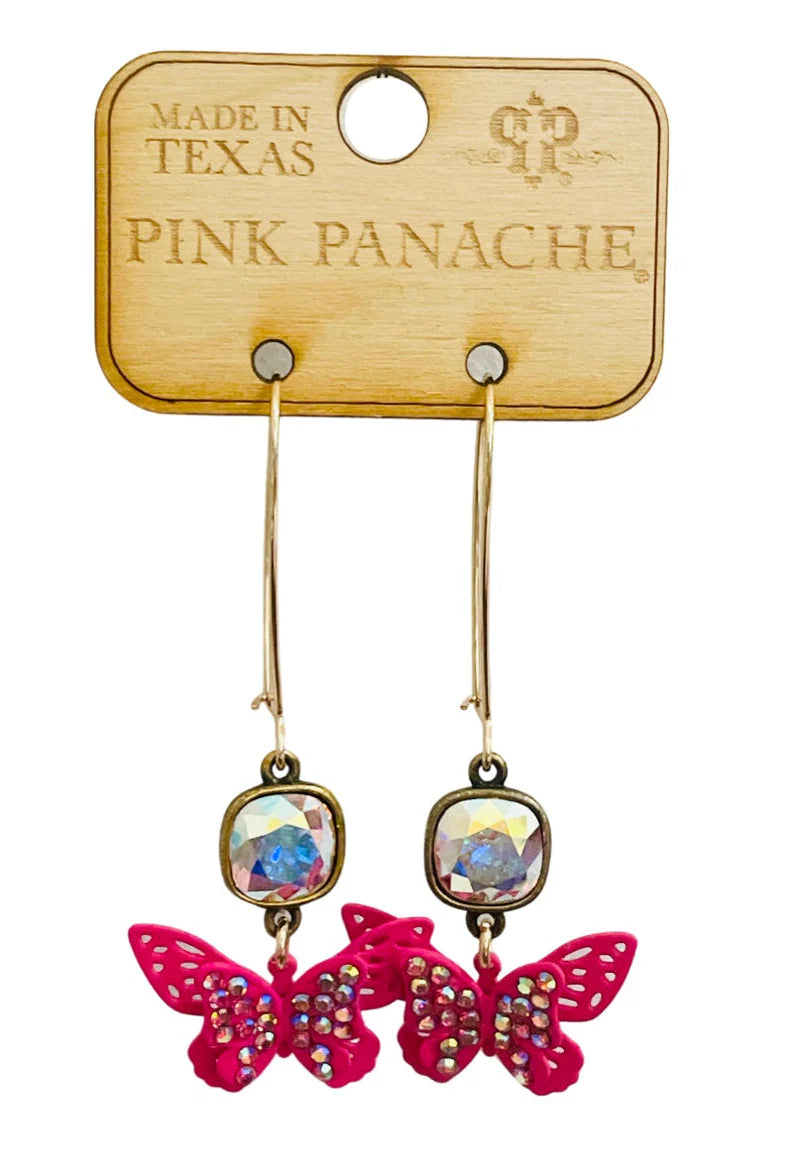 Fuchsia Butterfly Earring By Pink Panache