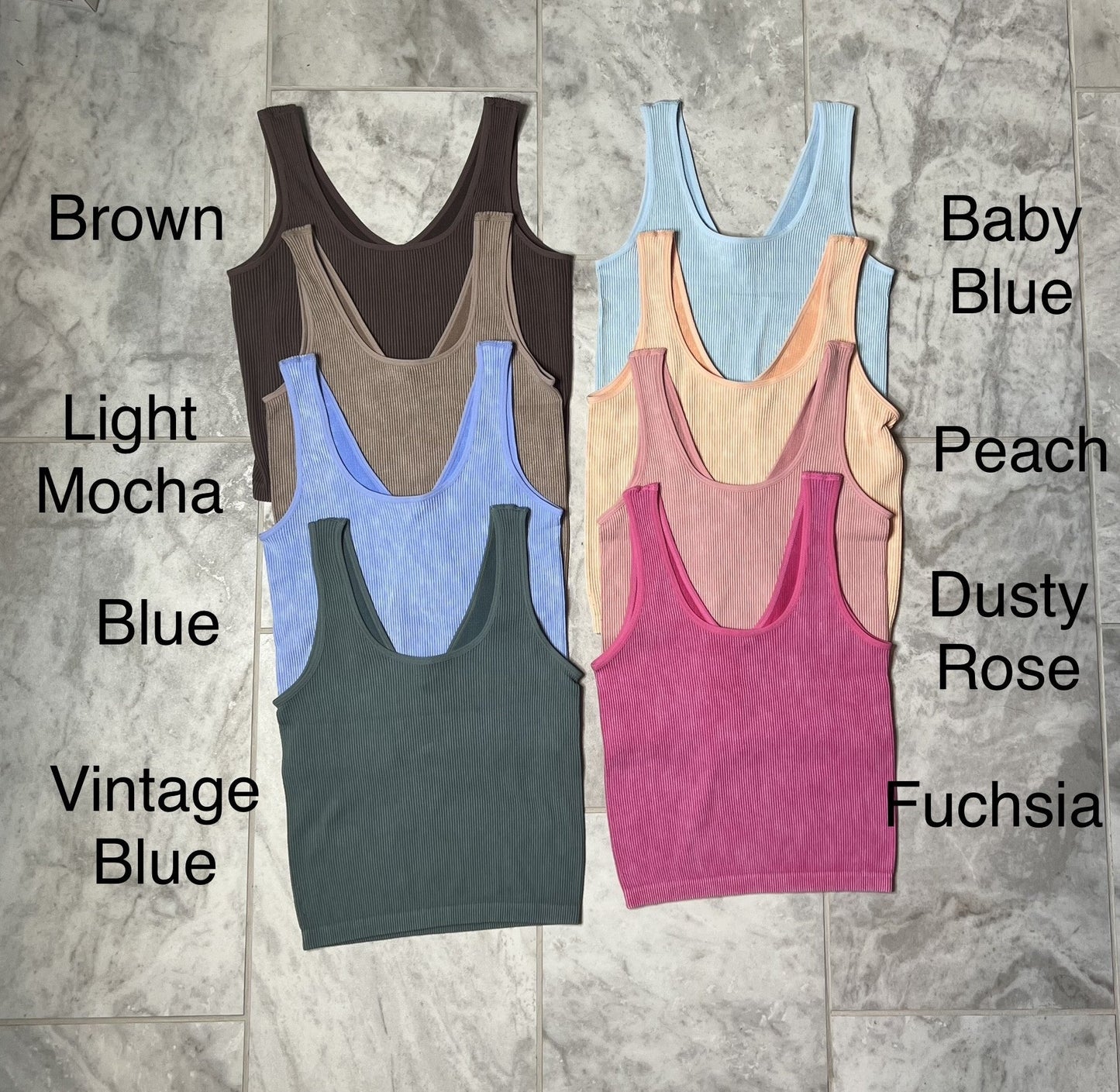 Ribbed Seamless Reversible Tank ( Assorted) *Final Sale*